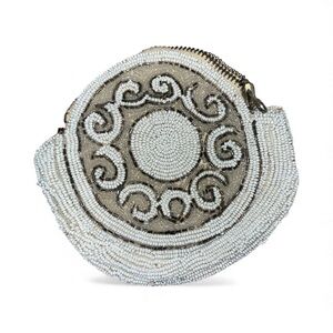 1930’s Vtg  Beaded Belt Finger Loop Zip Made In France Evening Bag Purse